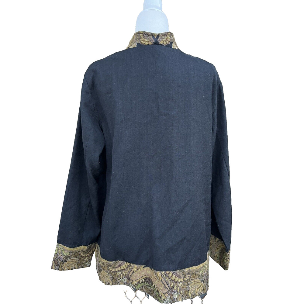 Anu 100% Wool Embroidered Art to Wear Open Style Size L Cardigan A000213 - Picture 5 of 8